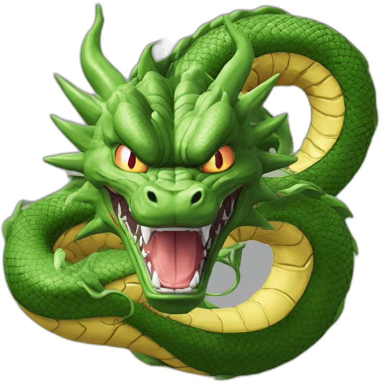 shenron from dragon ball z with dragon ball emoji