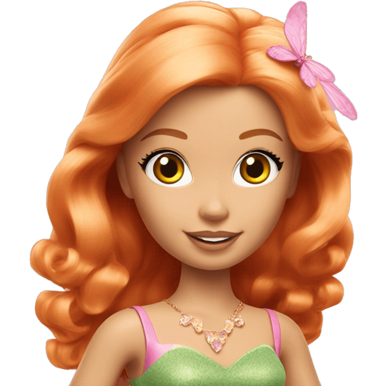 Attractive Barbie ginger fairy emoji