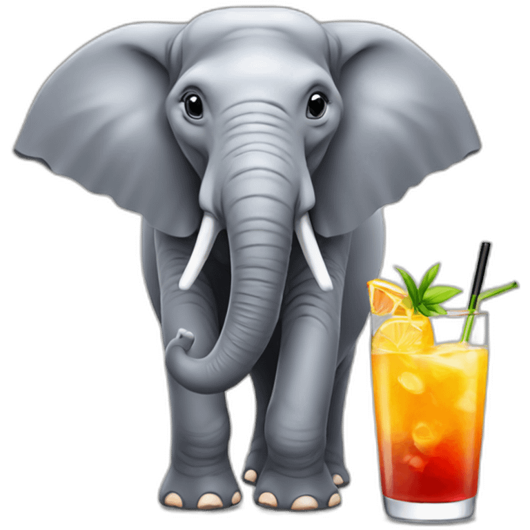 Elephant with a coktail emoji