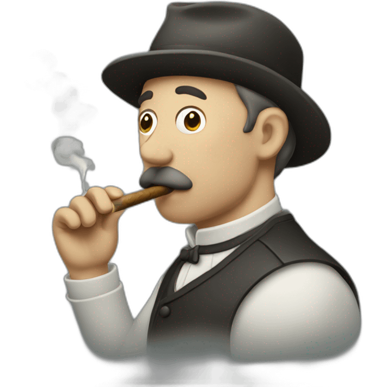 man smoking danish licorice pipe emoji