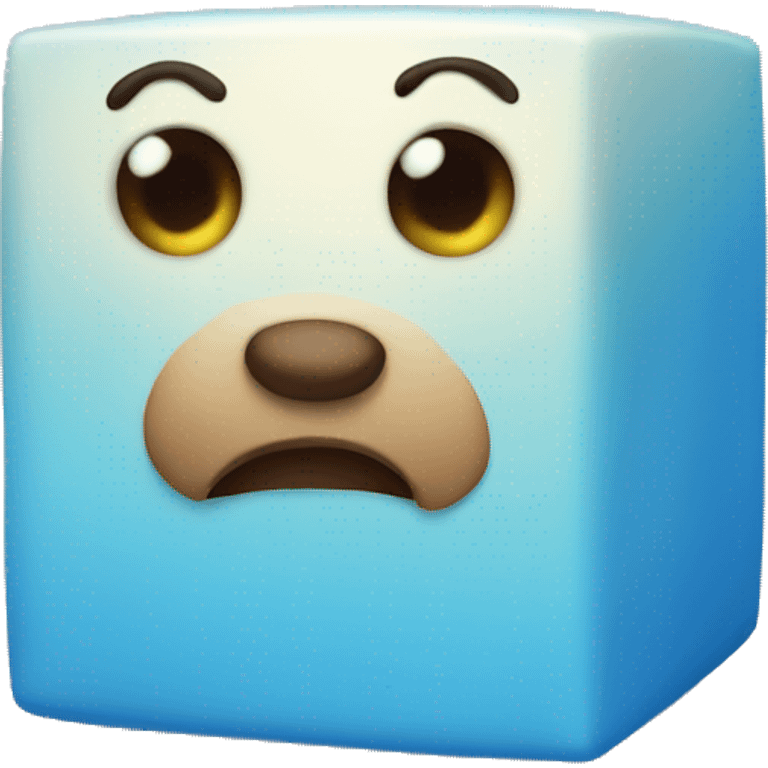 A cute blue cube emoji