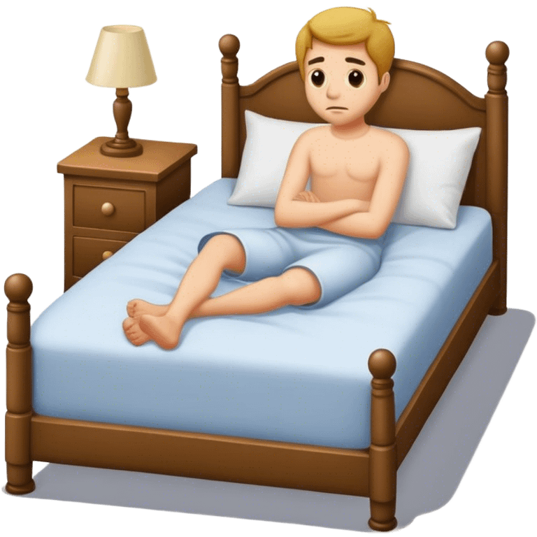 Man waiting in a bed patiently  emoji