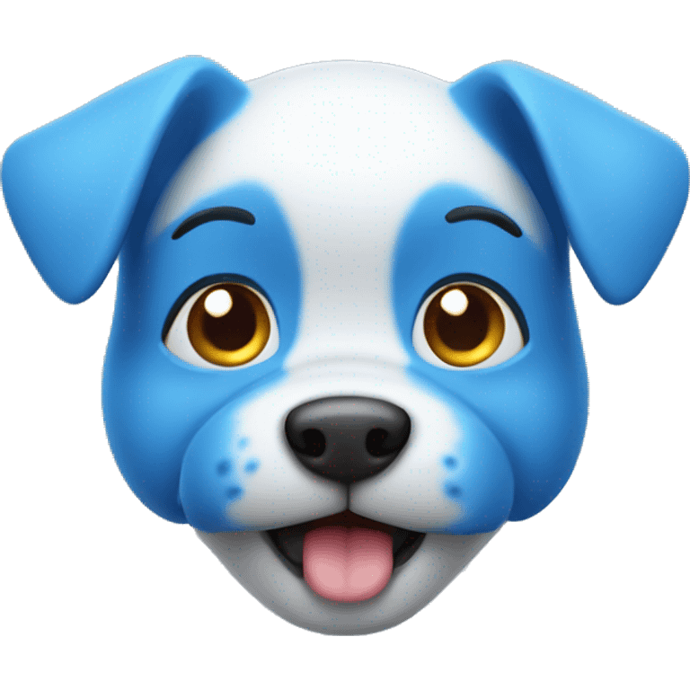 cute blue dog 3d emoji