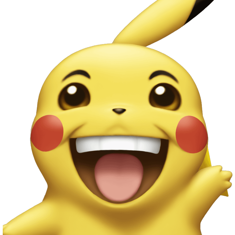 Pikachu laughing emoji