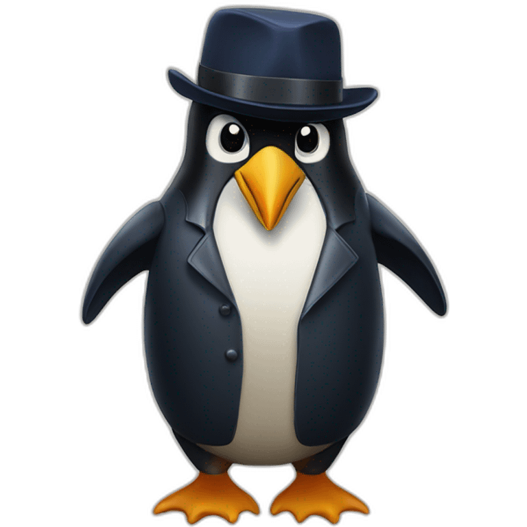 penguin superhero with peakyblindersivycap emoji