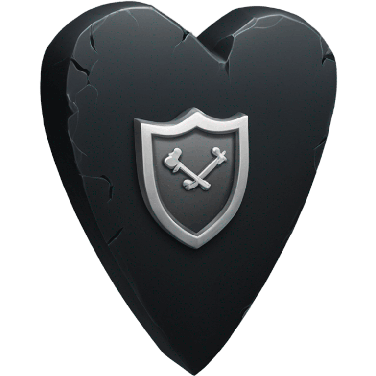 a black tombstone with the inscriptions in silver RIP and a silver heart emoji