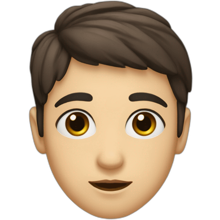 narrowed almond-shaped hazel eye with thick black eyelashes  with dark brown eyebrow arched downward emoji