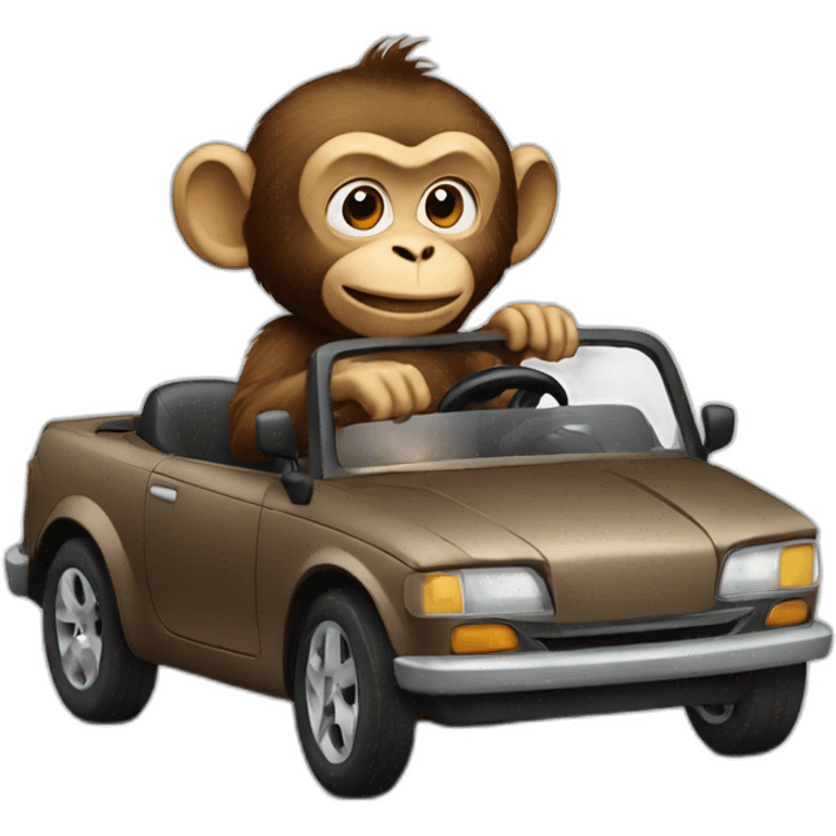 Monkey driving a car emoji