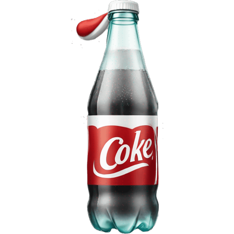 Diet coke bottle wearing a santa hat emoji