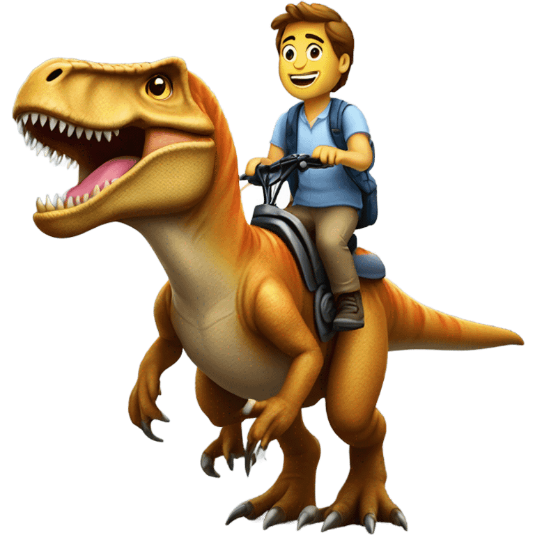 Ryder riding a trex emoji