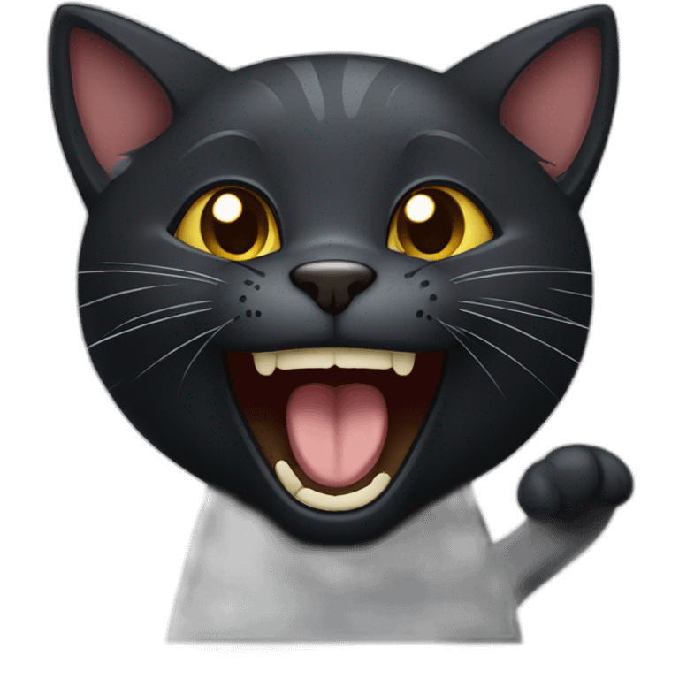 black cat rejoices emoji