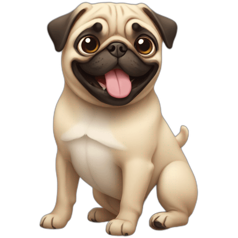 Pug happy emoji