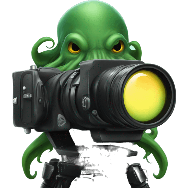 Cthulhu behind camera emoji