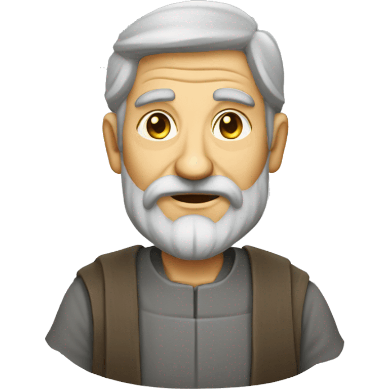 An old clerk in a gray shabby old medieval emoji