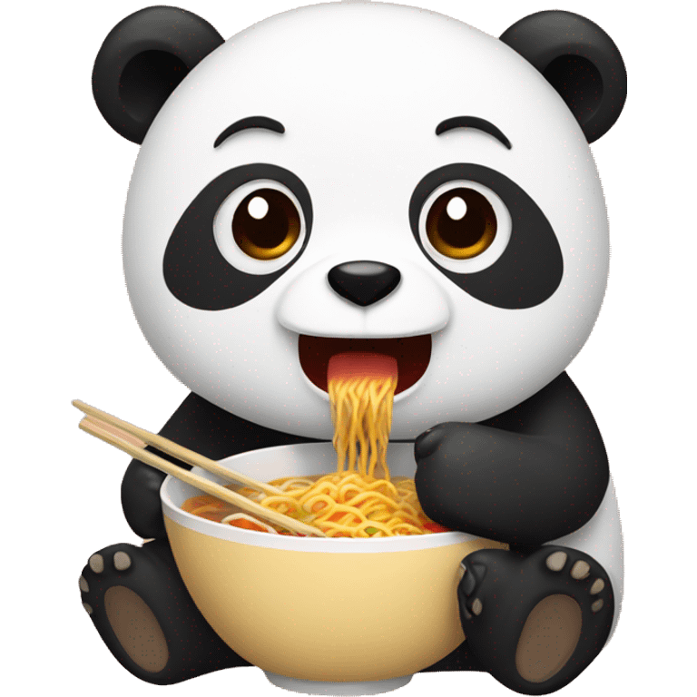 Panda eating ramen emoji