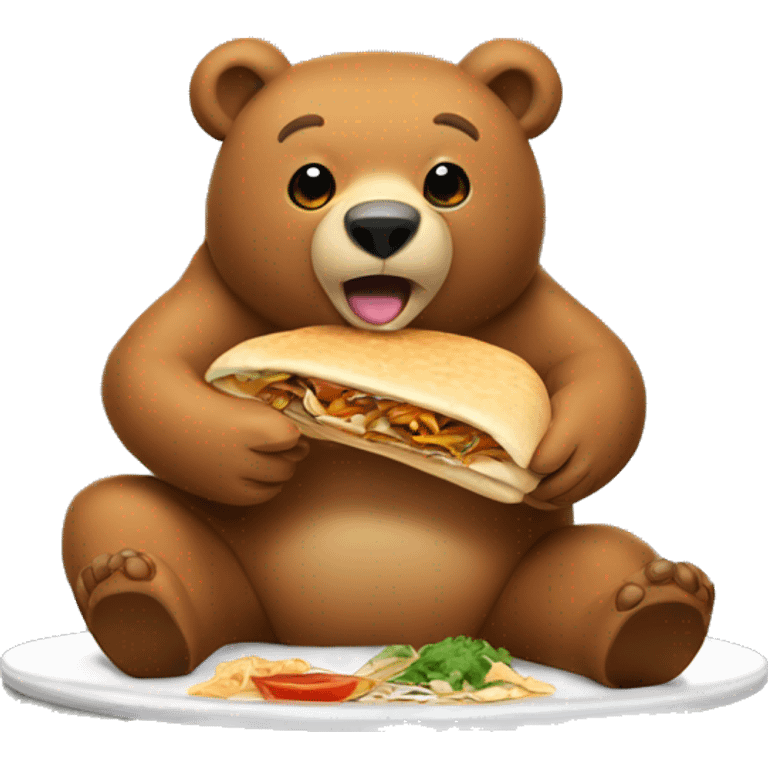 Bear eating döner emoji