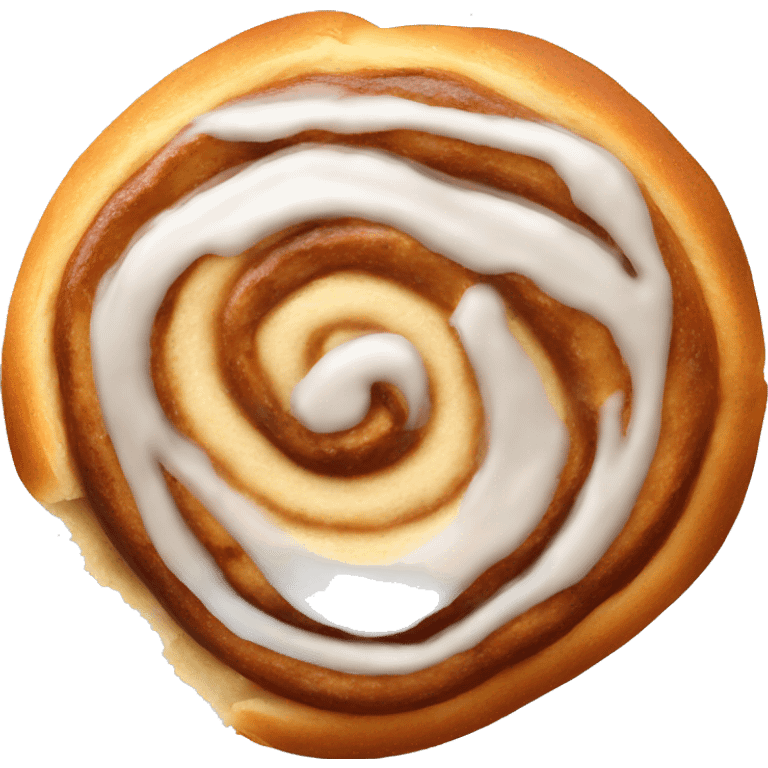 Cinnamon bun with icing emoji