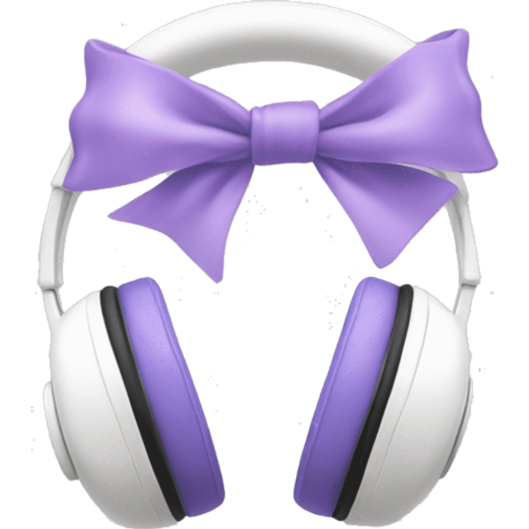 white headphones with lavender bows on the side emoji