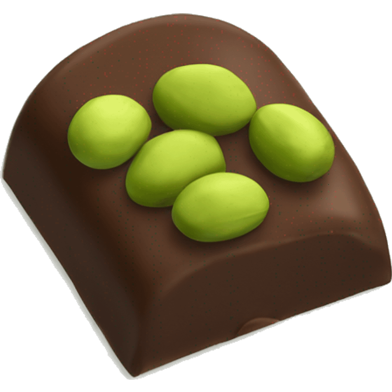 Piece of chocolate with pistachio filling  emoji