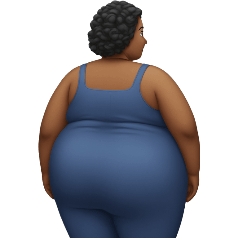 Fat woman with big back emoji