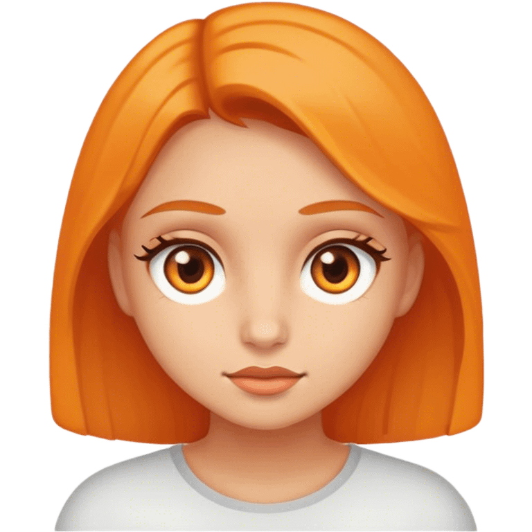 girl with brown eyes and light orange head  emoji