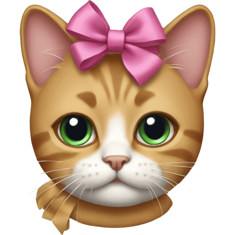 A cat wearing a bow emoji