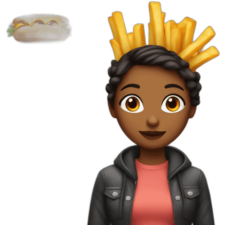 girl with fries emoji