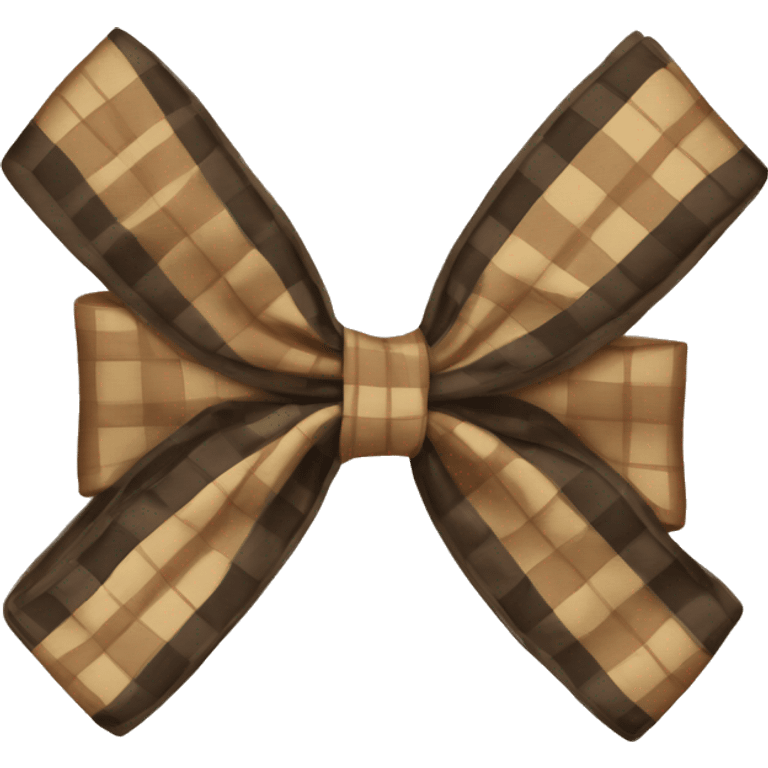 Earth toned plaid bow  emoji