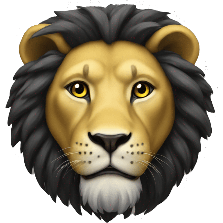 A yellow black lion emoji