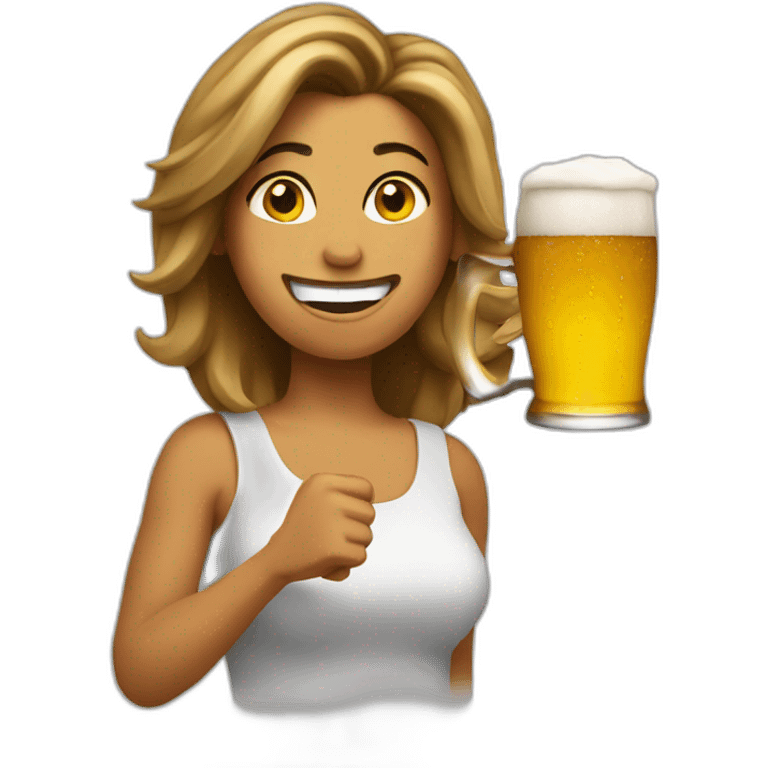 Hoda with a beer emoji