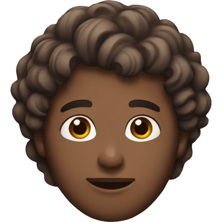 Person with brown eyes,brown wavy hair emoji