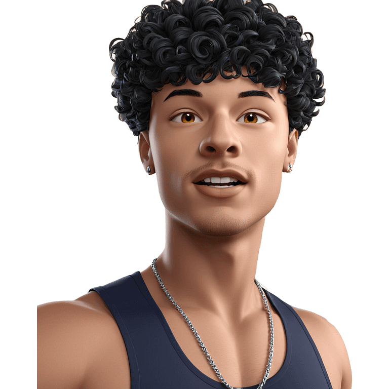 realistic portrait of male with necklace emoji