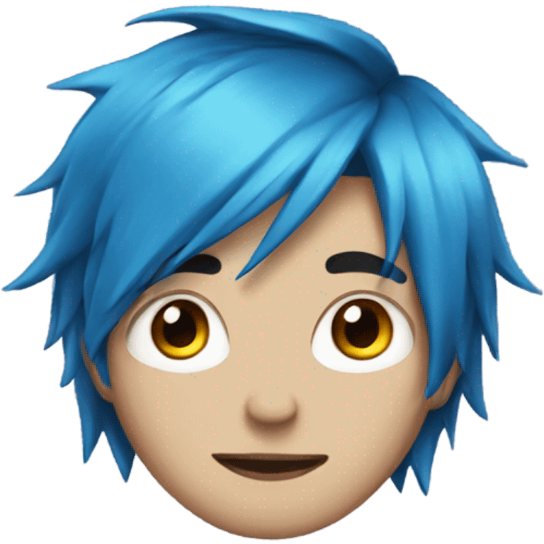 Emo boy with blue hair and earrings emoji