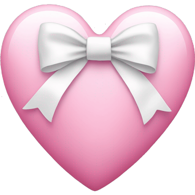 Pink heart with a white bow on it emoji