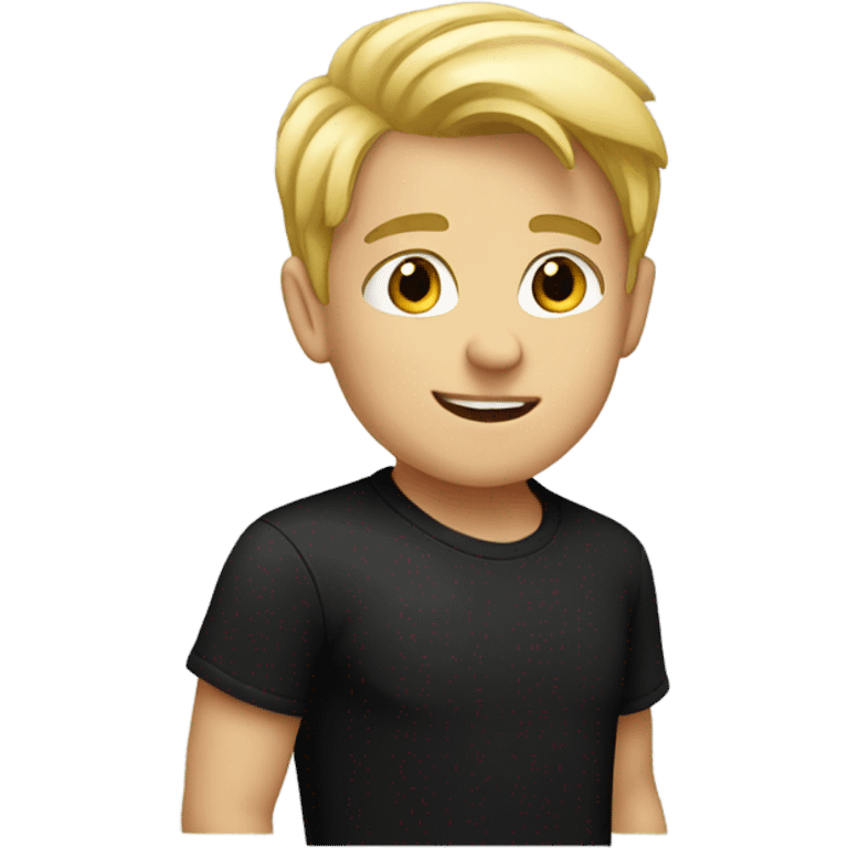 blonde boy in black shirt emoji