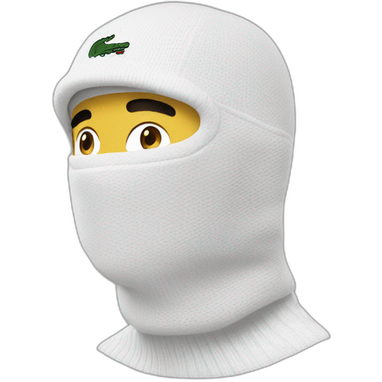 white boy lacoste balaclava with lacoste emoji