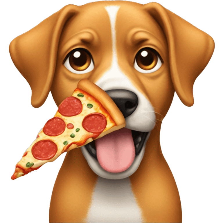 Dog eating pizza  emoji