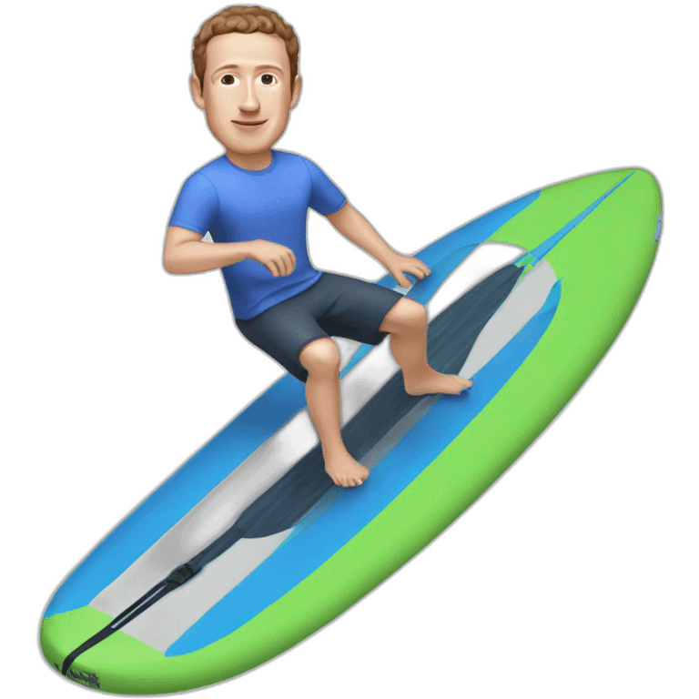 Mark Zuckerberg riding hover surfboard emoji