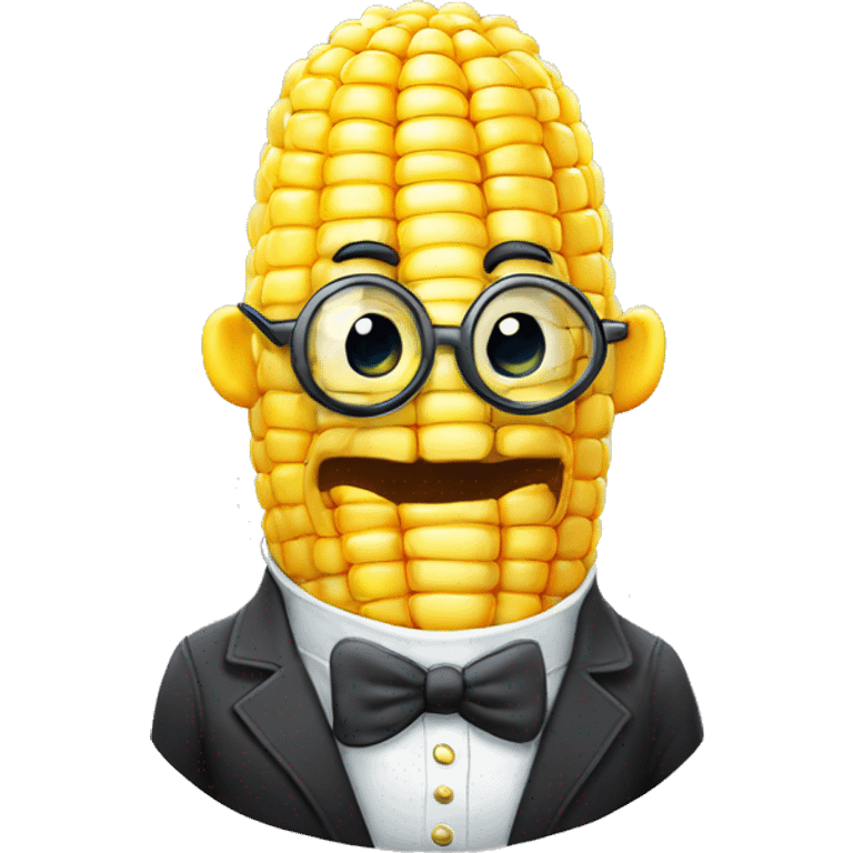 A corn wearing monocle ￼ emoji