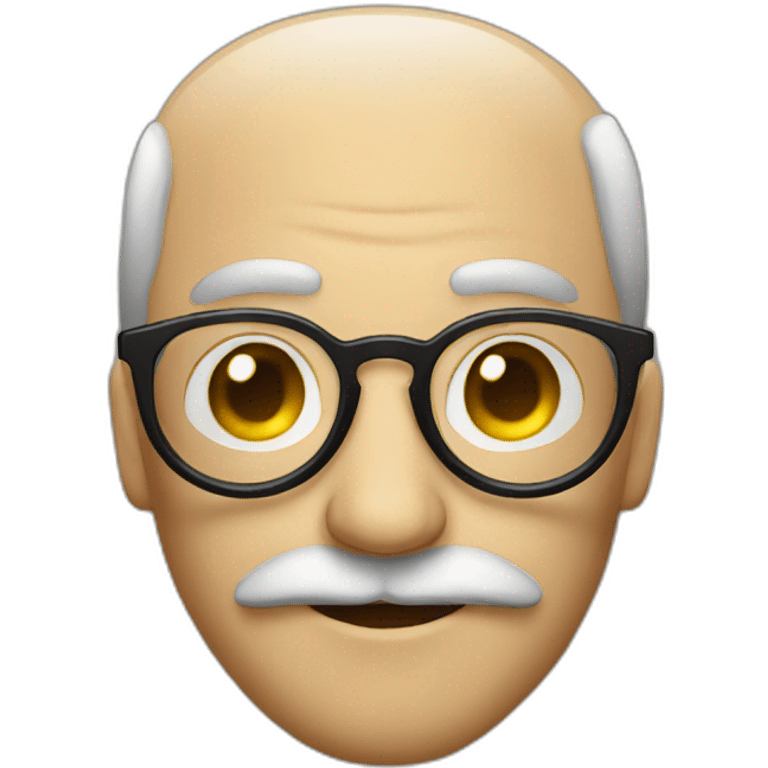 Man with round glasses, bushy moustache emoji