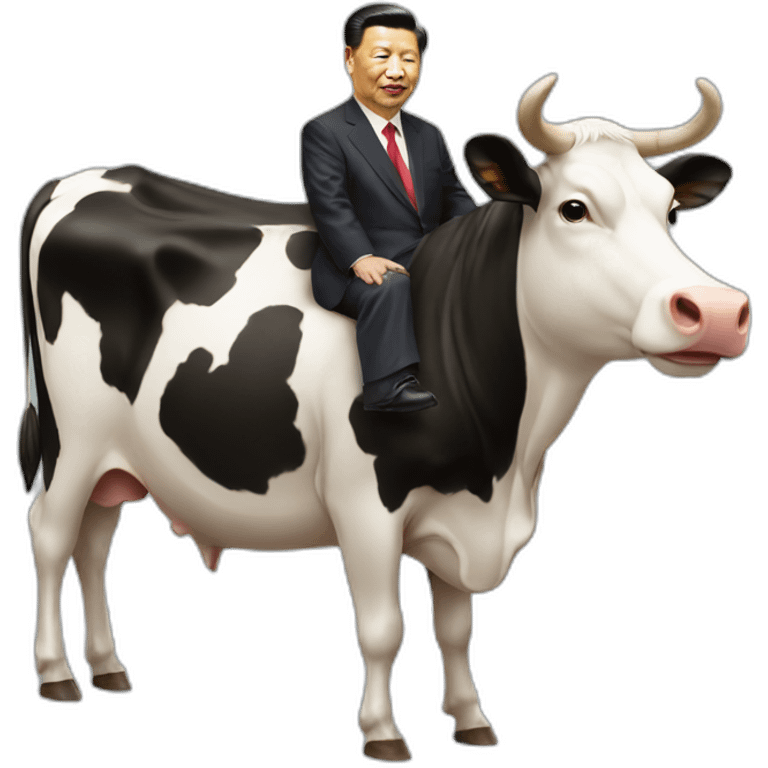 xi jinping on a cow emoji