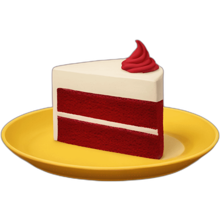 Red velvet cake on a yellow plate emoji