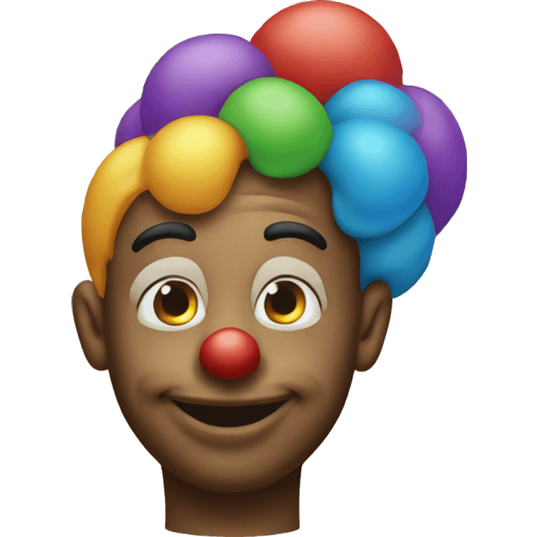 100% thinking clown emoji