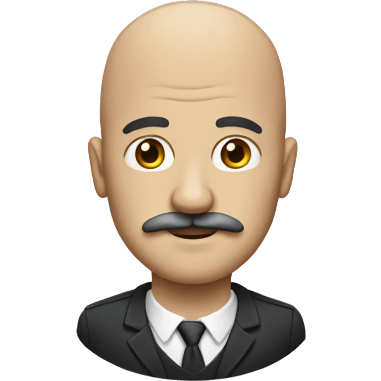 Man with moustache,bald head emoji