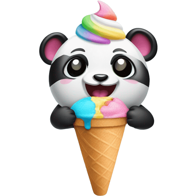 Panda eating ice cream emoji