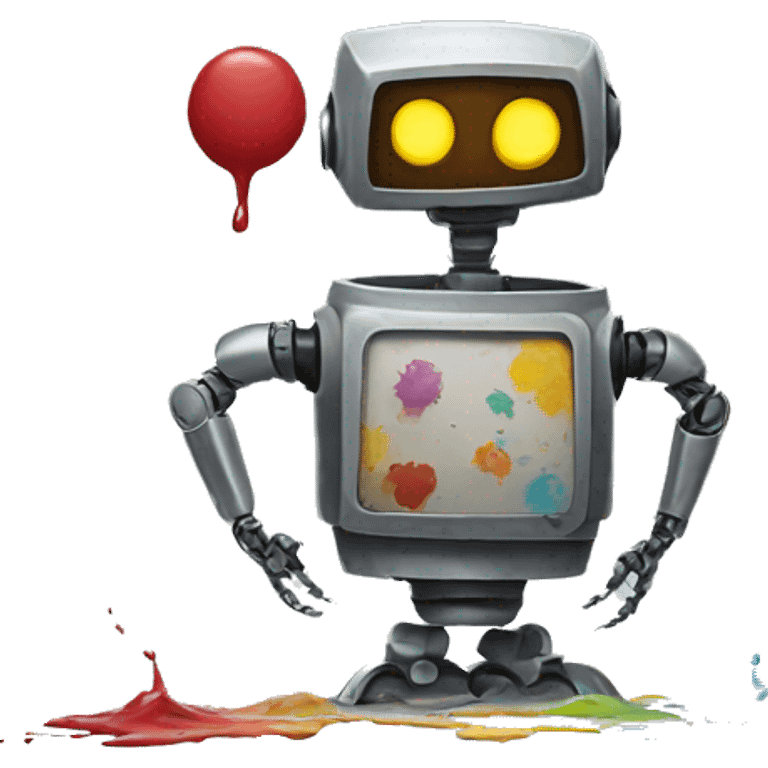 robot painting emoji