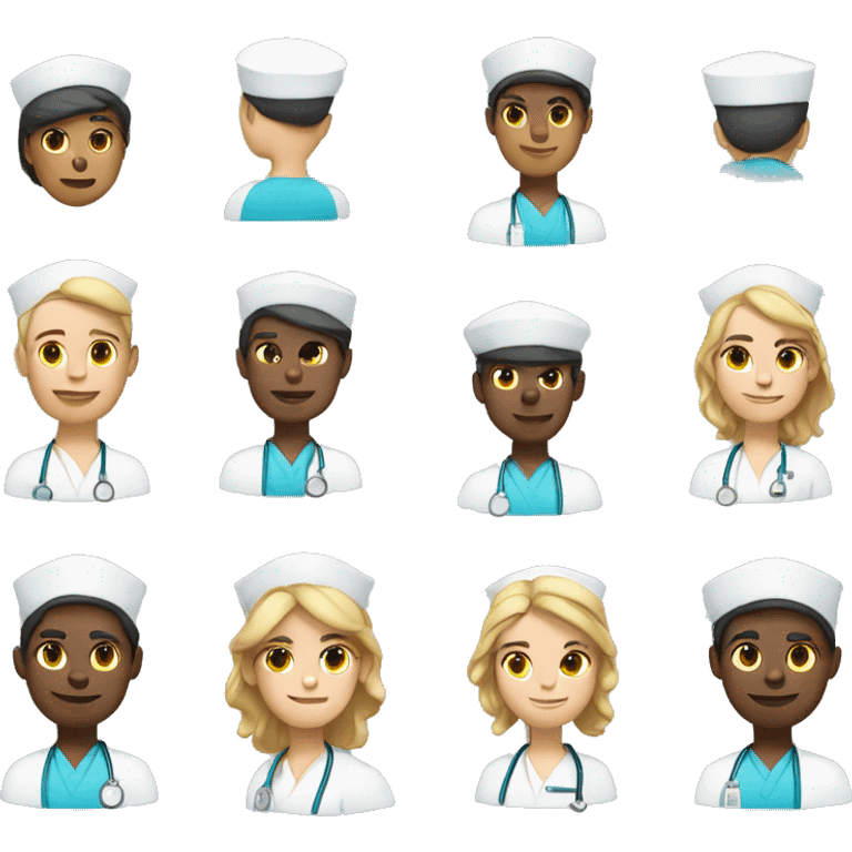 Male nurse similar to apple emoji style with cross on the hat emoji