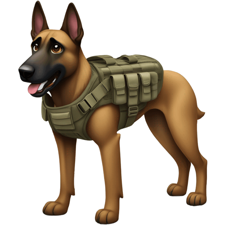 Brindle Belgian malinois, tactical emoji