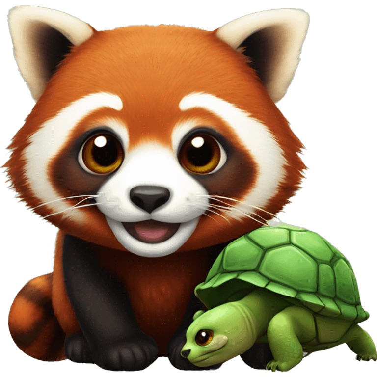 Red panda with turtle shell emoji