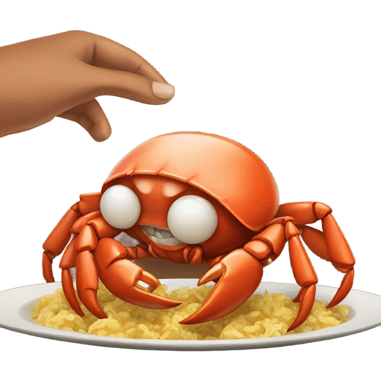 Yummy crab eating  emoji